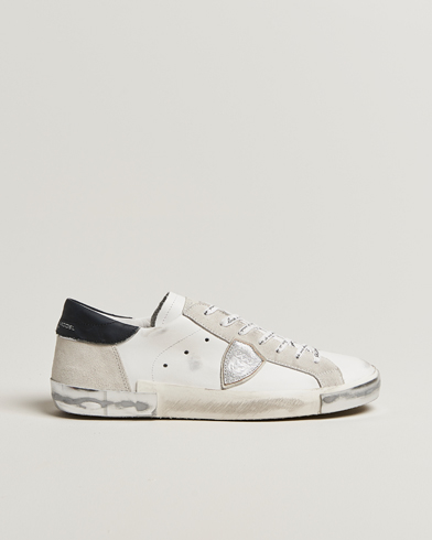 Philippe Model Prsx Low Top Leather Sneakers White/Silver – Weiß
