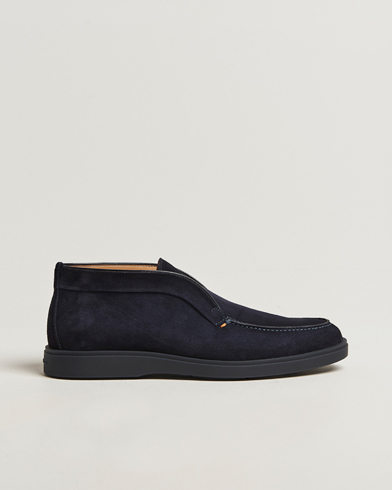Santoni Detroit Chukka Boots Navy Suede – Blau