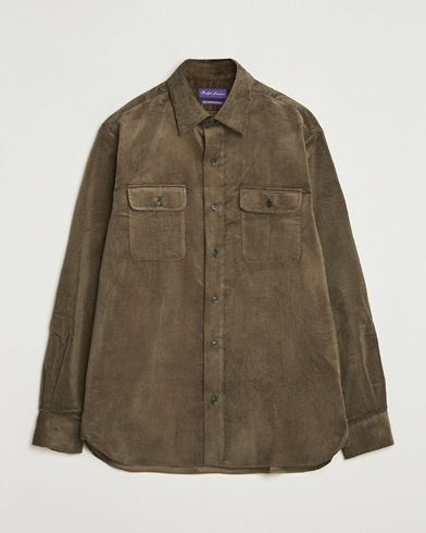 Ralph Lauren Purple Label Corduroy Overshirt Loden – Braun