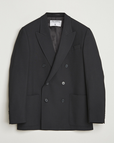 Filippa K Michael Wool Double Breasted Blazer Black – Schwarz