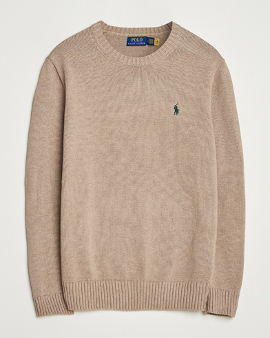 Polo Ralph Lauren Cotton Crew Neck Sweater Bronze Melange – Braun