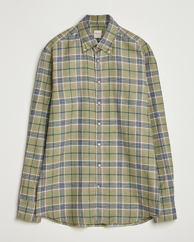 Stenströms Regular Fit Multi Check Flannel Shirt Green – Grün