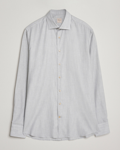 Stenströms Regular Fit Brushed Mini Herringbone Shirt Grey – Grau