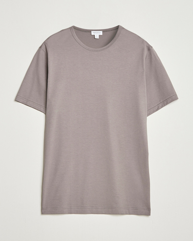 Sunspel Crew Neck Q82 Cotton T-Shirt Iron Grey – Grau