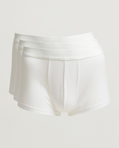 Sunspel 3-Pack Cotton Stretch Trunk White – Weiß