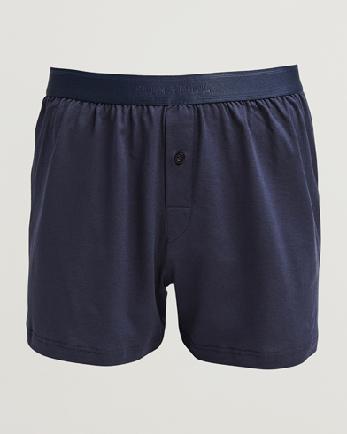 Sunspel Superfine One Button Boxer Navy – Blau