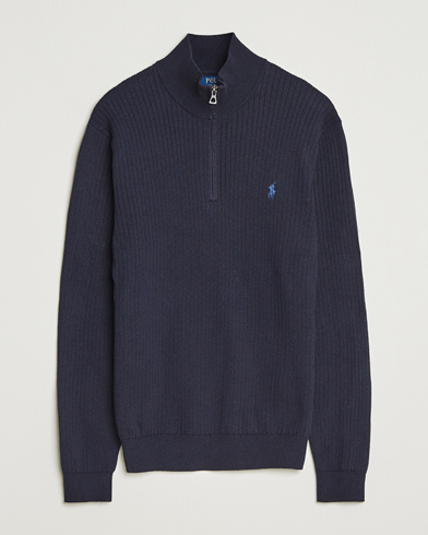 Polo Ralph Lauren Cotton Half Zip Navy Heather – Blau