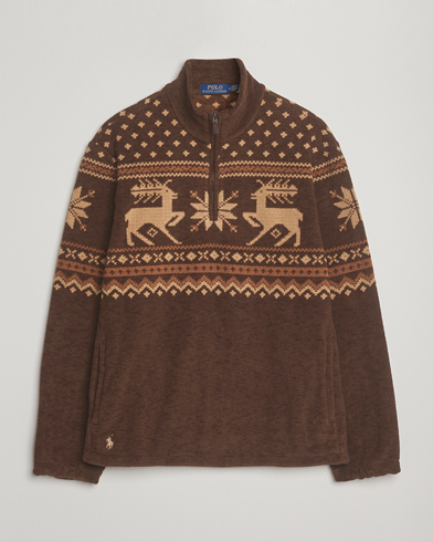 Polo Ralph Lauren Vintage Fairisle Half Zip Fleece Cascadia – Braun