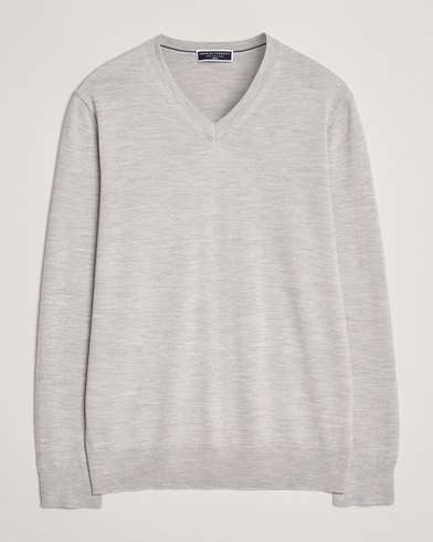 Charles Tyrwhitt Pure Merino V-Neck Jumper Silver Grey – Grau