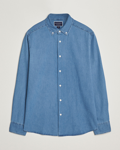 Charles Tyrwhitt Slim Fit Button Down Denim Shirt Ocean Blue – Blau