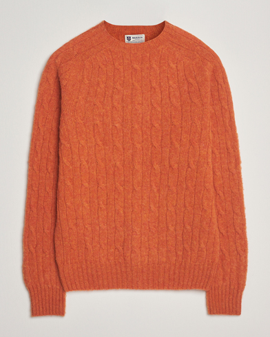 Morris Brushed Cable Sweater Orange – Orange