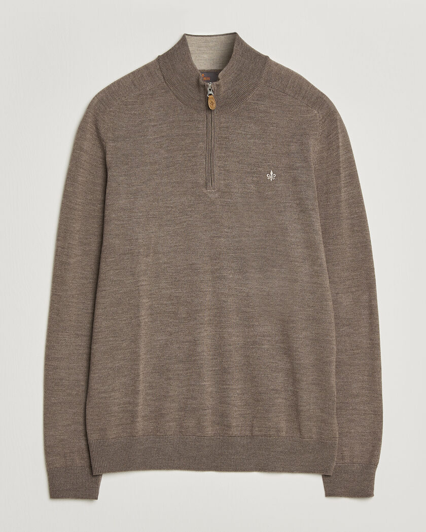 Morris John Merino Half Zip Brown – Braun