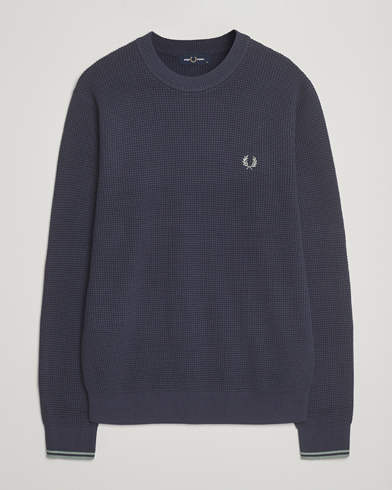 Fred Perry Waffle Stitch Jumper Dark Airforce – Blau