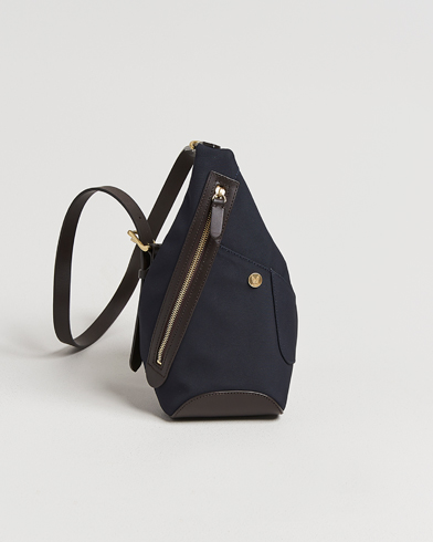 Mismo M/S Drop Crossbody Bag Navy/Dark Brown – Blau