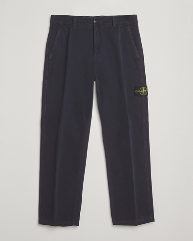 Stone Island Panama Cotton Old Effect Trousers Ink – Blau