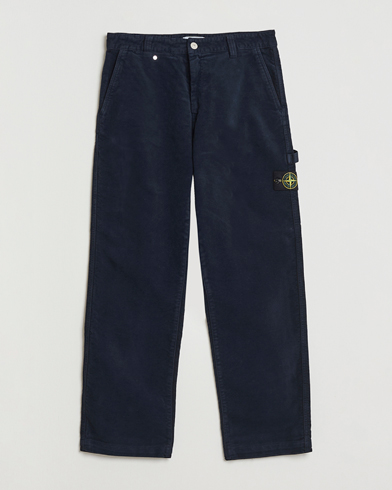 Stone Island Cotton Moleskin Trousers Navy – Blau