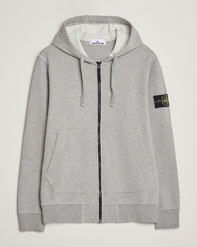 Stone Island Garment Dyed Fleece Full-Zip Hood Grey Melange – Grau