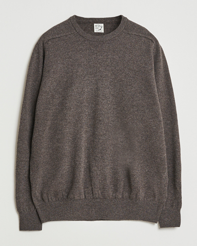 orSlow Simple Crew Neck Sweater Brown – Braun