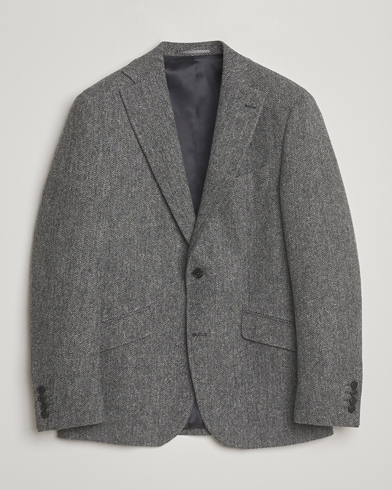 Walker Slater Edward Lambswool Herringbone Blazer Dark Grey – Grau