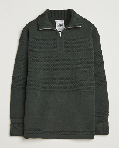S.N.S. Herning Fisherman Wool Short Zip Dark Forest Green – Grün