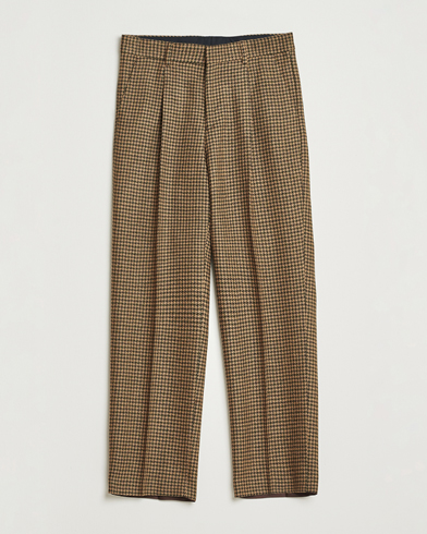 Tiger of Sweden Todne Swedish Wool Dogtooth Trousers Brown Olive – Braun