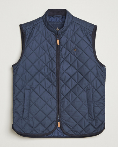 Morris Teddy Quilted Vest Navy – Blau