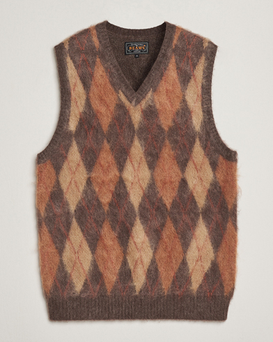 BEAMS PLUS Mohair Knit Vest Brown – Braun