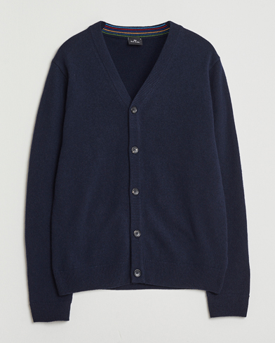 PS Paul Smith Merino Knitted Cardigan Blue – Blau