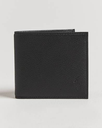 Polo Ralph Lauren Pebbled Leather Billfold Wallet Black – Schwarz
