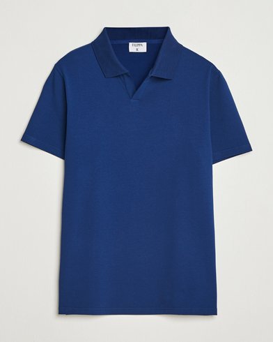 Filippa K Soft Lycra Polo T-Shirt Royal Navy – Blau