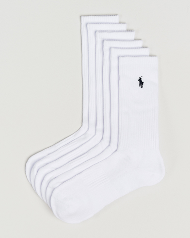 Polo Ralph Lauren 6-Pack Cotton Crew Socks White – Weiß