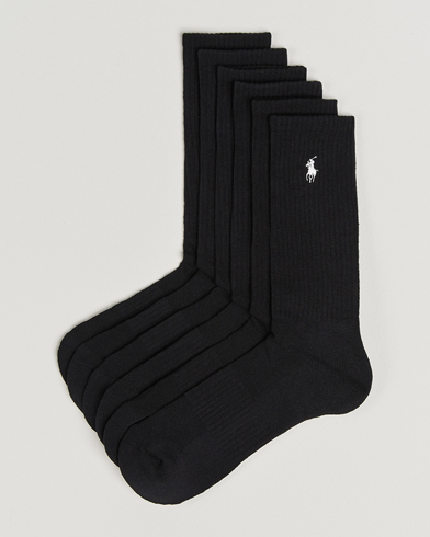 Polo Ralph Lauren 6-Pack Cotton Crew Socks Black – Schwarz