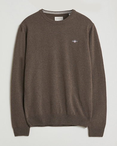 Gant Superfine Lambswool Crew Neck Seawood Melange – Braun