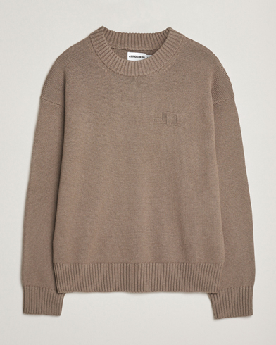 J.Lindeberg Eddy Wool/Cotton Knitted Sweater Brindle – Braun