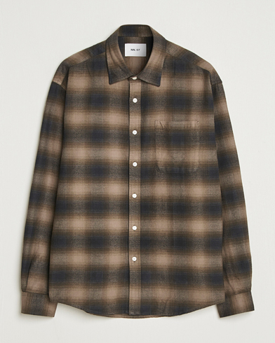 NN07 Deon Flannel Checked Shirt Black/Green – Grün