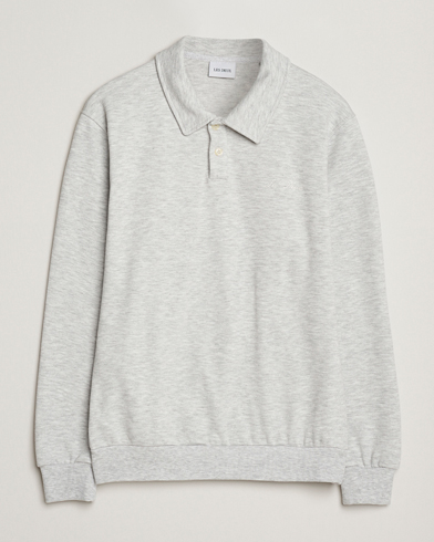 LES DEUX Ben Polo Pique Sweatshirt Snow Melange – Grau