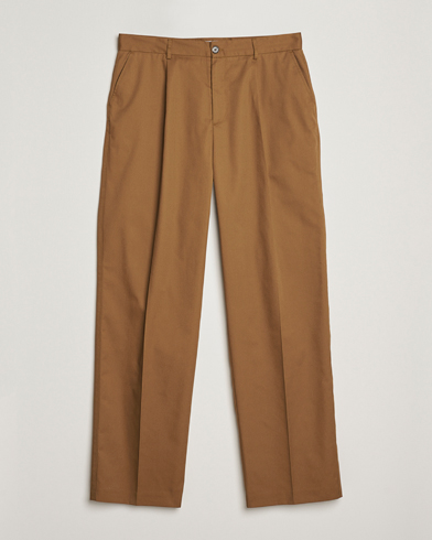LES DEUX Reece Pleated Heavy Twill Pant Dark Sand – Braun