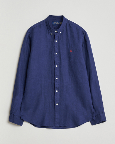 Polo Ralph Lauren Slim Fit Linen Shirt Navy – Blau