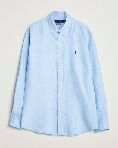 Polo Ralph Lauren Custom Fit Linen Shirt Office Blue – Blau