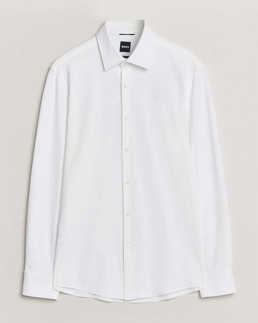 BOSS BLACK Hank Structured Jersey Shirt White – Weiß