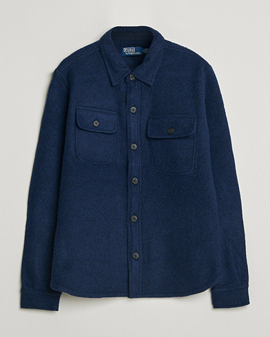 Polo Ralph Lauren Felted Wool Pocket Shirt RL Navy – Blau