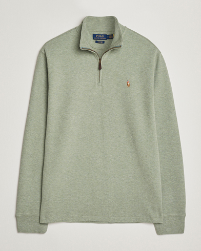 Polo Ralph Lauren Double Knitted Half Zip Greenery Heather – Grün