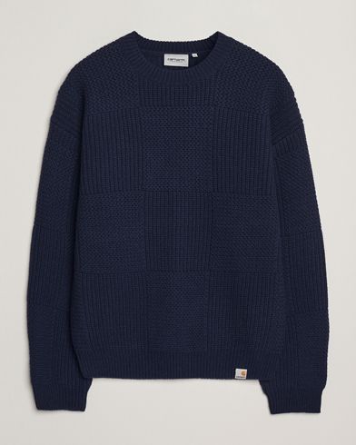 Carhartt WIP Bishop Knitted Sweater Dark Navy – Blau