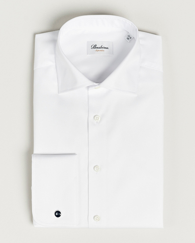 Stenströms Superslim Double Cuff Cotton Shirt White – Weiß