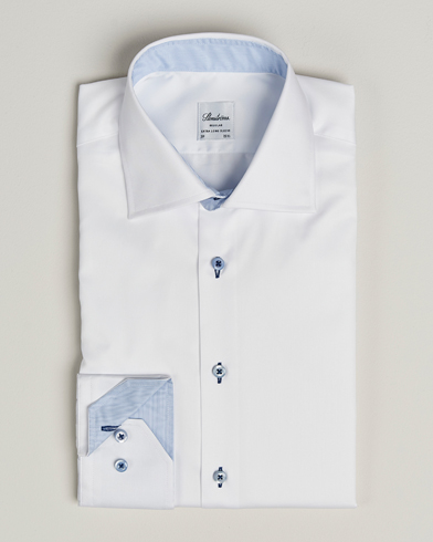 Stenströms Regular Fit X-Long Sleeve Contrast Shirt White – Weiß