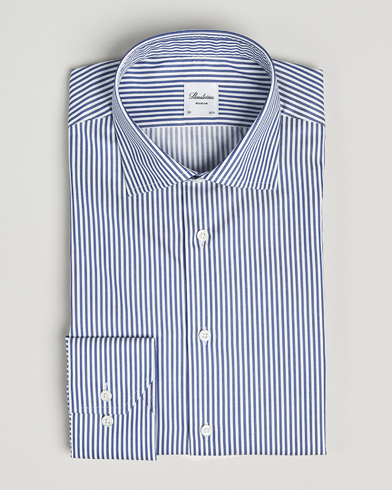 Stenströms Regular Fit Striped Cut Away Shirt White/Blue – Blau