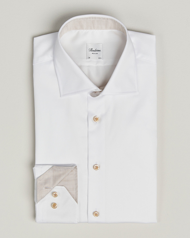 Stenströms Regular Fit Contrast Cotton Shirt White – Weiß