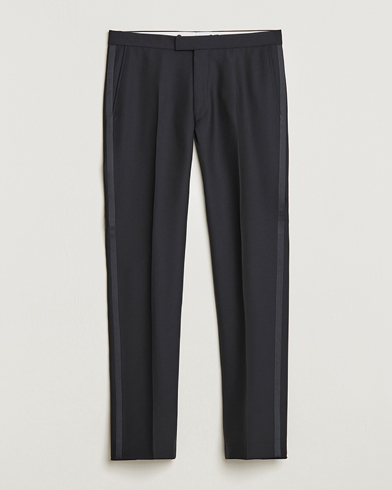 Oscar Jacobson Denz Straight Wool Tuxedo Trousers Black – Schwarz