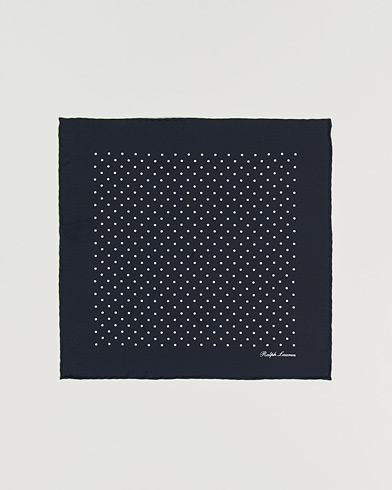 Ralph Lauren Purple Label Silk Dotted Pocket Square Navy – Blau