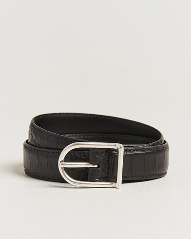 Anderson's Embossed 2,5cm Lether Belt Black – Schwarz